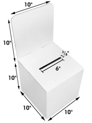 Acrylic Ballot Box with Lock - Clear, 10 x 10 x 10 - ULINE - S-13382
