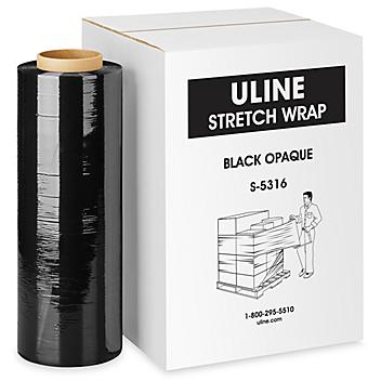Uline Handwrap - Cast, 80 gauge, 15" x 1,500', Black Opaque S-5316