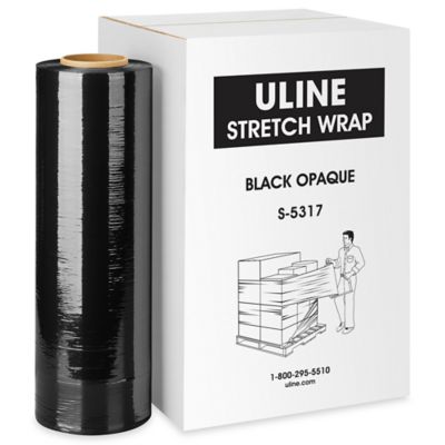 Uline Handwrap - Cast, 100 gauge, 18 x 1,500', Black Opaque S