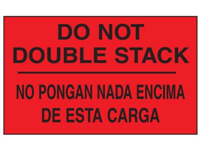 Bilingual English/Spanish Labels - "Do Not Double Stack", 3 x 5"