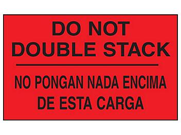 Bilingual English/Spanish Labels - "Do Not Double Stack", 3 x 5" S-5334