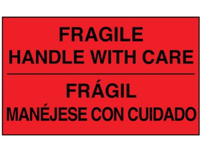 Red Fragile Warning Stickers for Safe Shipping Packing of Goods with Clear  Large Font Text and Strong Adhesive Backside | 1 Roll 500 Labels 2 x 3