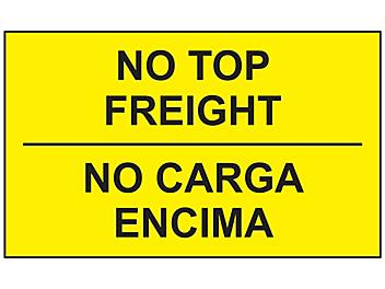 Etiquetas Adhesivas Bilingües Inglés / Español - "No Top Freight", 3 x 5" S-5338