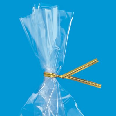 Metallic Pre-Cut Twist Ties - 4", Gold S-5353GOLD