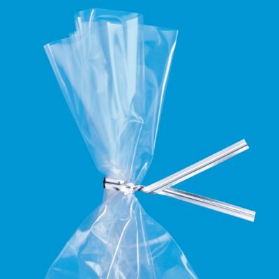 Metallic Pre-Cut Twist Ties - 4", Silver S-5353S