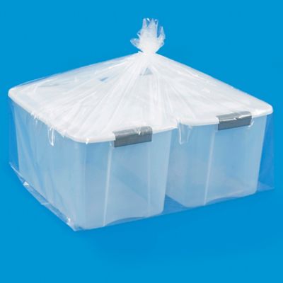 Pack of 25, 28 x 8 x 32 Jumbo Solid Clear Poly Basket Bags 1.25 Mil