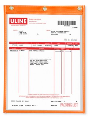 Job Ticket Holders - 8 1/2 x 11", Orange S-5498O
