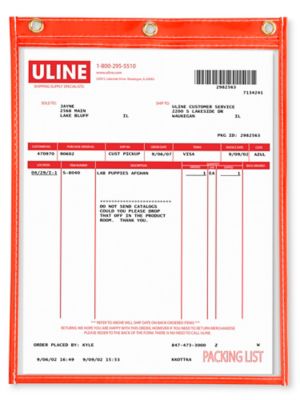 Job Ticket Holders - 8 1/2 x 11", Red S-5498R
