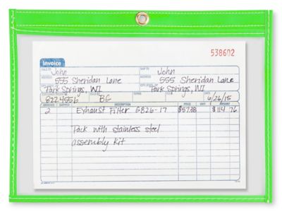 Job Ticket Holders - 9 x 6", Green S-5511G