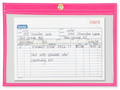 Job Ticket Holders - 9 x 6", Pink S-5511P
