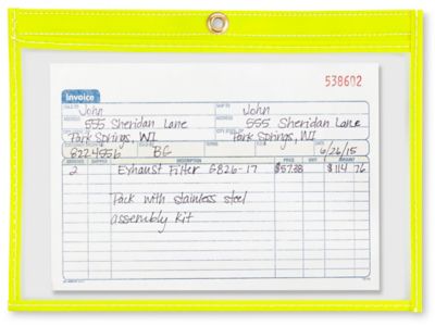 Job Ticket Holders - 9 x 6", Yellow S-5511Y