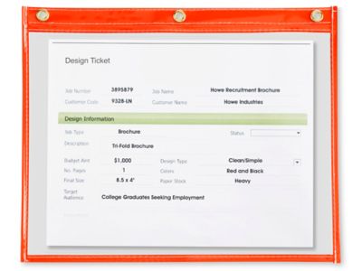 Job Ticket Holders - 12 x 9", Red S-5512R