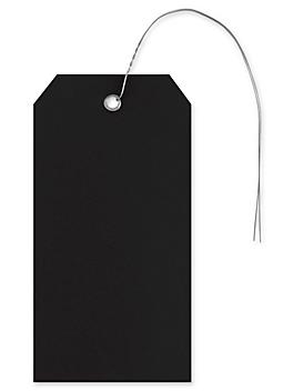 Plastic Tags - 4 3/4 x 2 3/8", Black, Pre-wired S-5544BL-PW