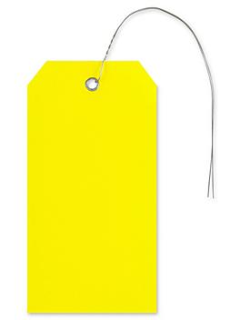 Plastic Tags - 4 3/4 x 2 3/8", Yellow, Pre-wired S-5544Y-PW