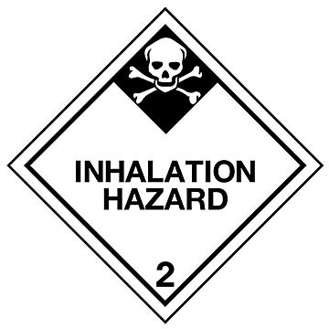 D.O.T. Labels - "Inhalation Hazard 2", 4 x 4"