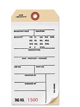 2-Part Inventory Tags - Carbonless, #1500 - 1999