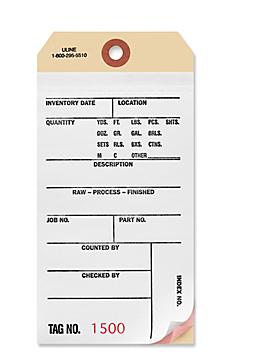 3-Part Inventory Tags - Carbonless, #1500 - 1999