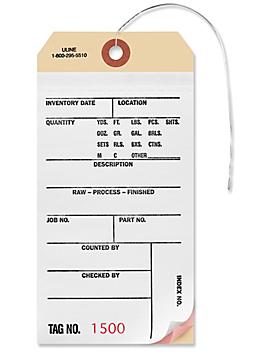 3-Part Inventory Tags - Carbonless, Pre-wired, #1500 - 1999 S-5593PW