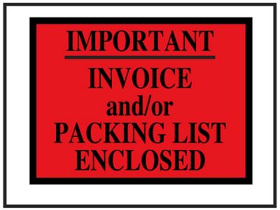 Packing list enclosed online pouches