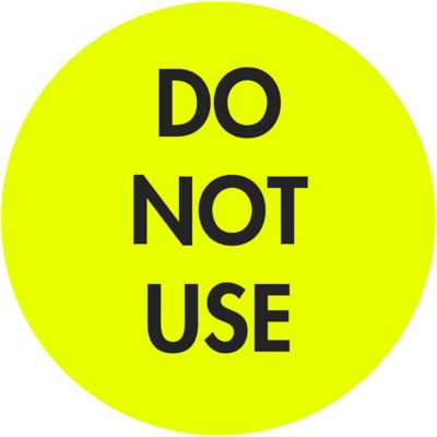 Circle Inventory Control Labels - "Do Not Use", 2"