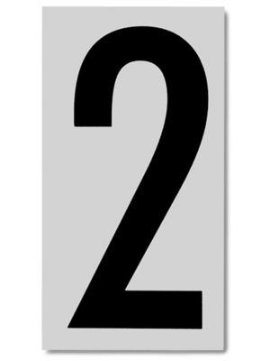 3 1/2" Vinyl Number Labels - "2" S-5662-2