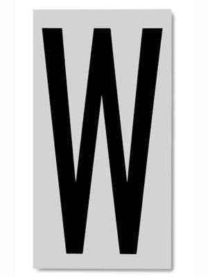 3 1/2" Vinyl Letter Labels - "W" S-5663-W