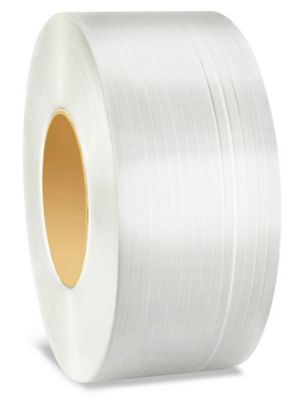 8 x 8" Core Machine Strapping - 1/2" x .023" x 9,900', White S-5692