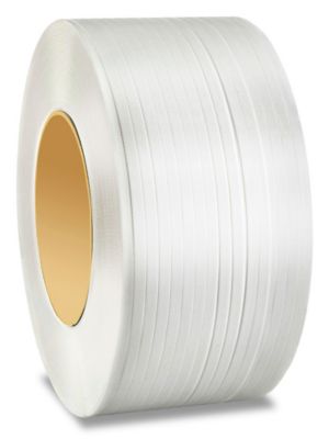 8 x 8" Core Machine Strapping - 1/2" x .024" x 7,200', White S-5693