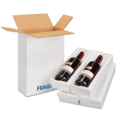 Cajas para Envíos de Botellas de Vino - Paquete para 2 Botellas S-5810 -  Uline
