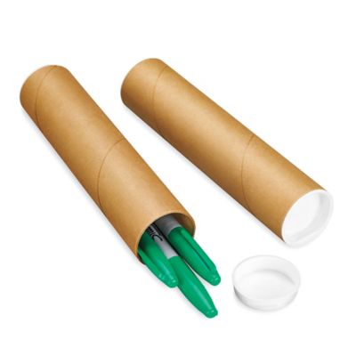 Jumbo Kraft Mailing Tubes with End Caps - 5 x 24, .125 Thick - ULINE - Carton of 15 - S-10723