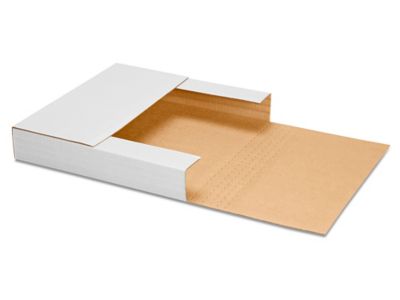 12 1/2 x 12 1/2 x 2" Vinyl Record Easy-Fold Mailer - White S-5822