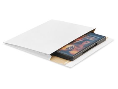 White Self-Seal Gusseted Stayflats&reg; - 10 x 7 3/4 x 1" S-5894
