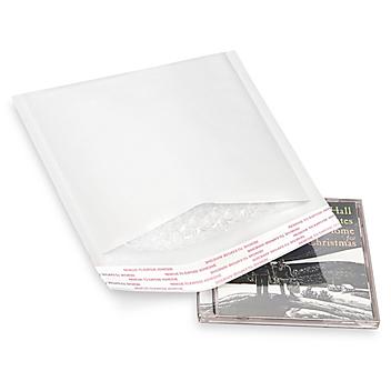Uline Self-Seal White Bubble CD Mailers - 7 1/4 x 8" S-5897