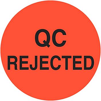 Circle Inventory Control Labels - "QC Rejected", 2" S-5914