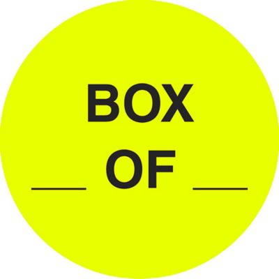 Circle Inventory Control Labels - "Box __ of __", 2" S-5915