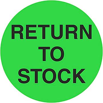 Etiquetas Adhesivas Circulares para Control de Inventario - "Return to Stock", 2"