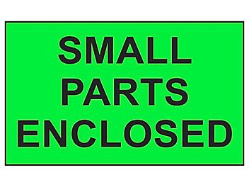 "Small Parts Enclosed" Label - 3 x 5" S-5918