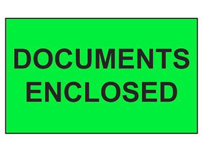 "Documents Enclosed" Label - 3 x 5"