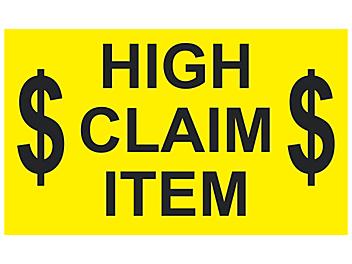 "High Claim Item" Label - 3 x 5" S-5922