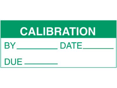Inspection Labels "Calibration", Vinyl Cloth, Green S5926 Uline