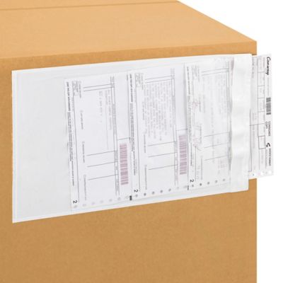 Enveloppes de bordereau d'expédition à ouverture latérale – 9 x 14 po,  transparent S-5942 - Uline