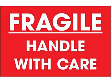 "Fragile/Handle with Care" Label - 2 x 3"