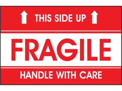 Handle With Care, Fragile Shipping Label, 3 x 2