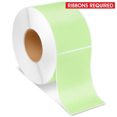Industrial Thermal Transfer Labels - Green, 4 x 6