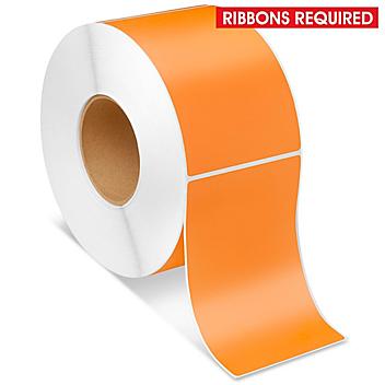 Industrial Thermal Transfer Labels - Orange, 4 x 6", Ribbons Required S-5955O