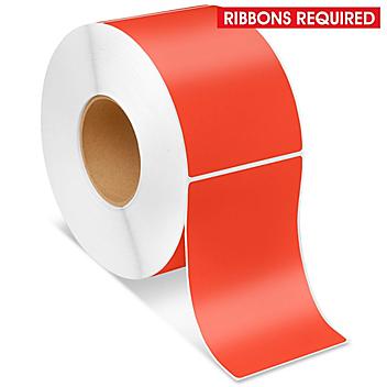 Industrial Thermal Transfer Labels - Red, 4 x 6", Ribbons Required S-5955R