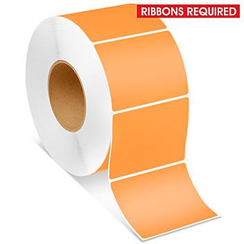 Industrial Thermal Transfer Labels - Orange, 4 x 3", Ribbons Required S-5956O