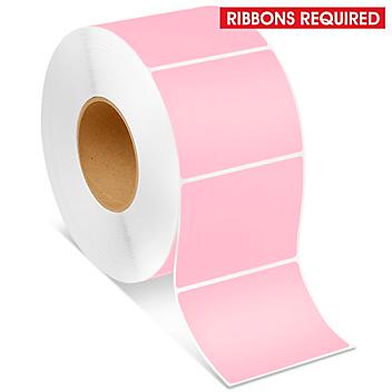 Industrial Thermal Transfer Labels - Pink, 4 x 3", Ribbons Required S-5956P