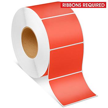 Industrial Thermal Transfer Labels - Red, 4 x 3", Ribbons Required S-5956R