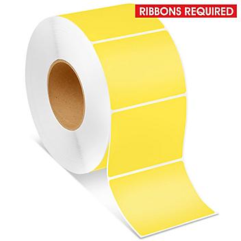 Industrial Thermal Transfer Labels - Yellow, 4 x 3", Ribbons Required S-5956Y